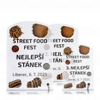 Akrylátová plaketa ekonom s plnobarevným potiskem, 80x120mm