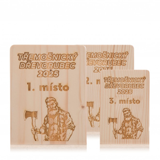 Dřevěná plaketa masiv s laserovým gravírováním, 100x150mm