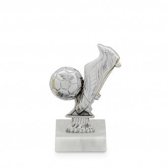 Figurka fotbal + míč, stříbro, 10cm, včetně podstavce
