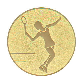 Emblém tenis - žena, pr. 25 mm, bronz