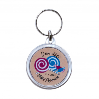 Klíčenka kruh, průměr 42 mm, transparentní