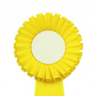 Kokarda jednořadá STANDARD, průměr 8  cm, žlutá