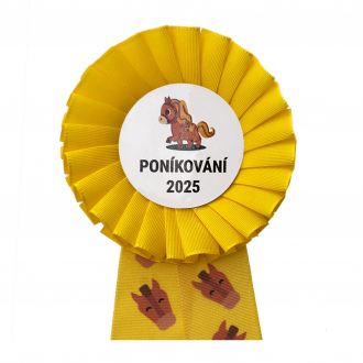 Kokarda jednořadá KONÍK, průměr 8 cm