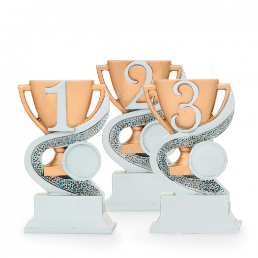 Trofej s číslicí 1, výška 12 cm, zlatá/stříbrná