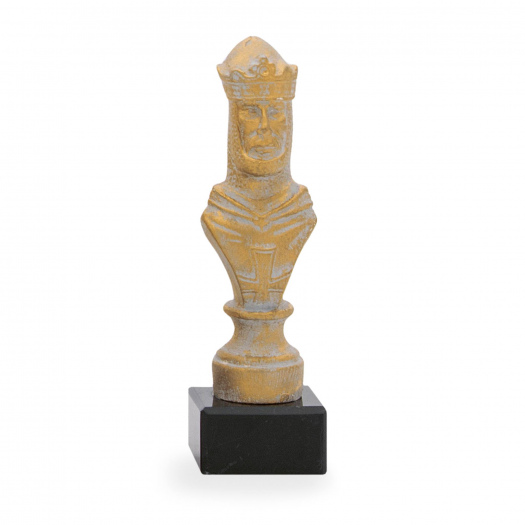 Trofej luxusní se šachovým symbolem, výška 19 cm, zlatá