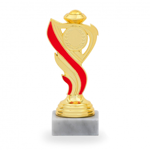 Účastnická cena, výška 14 cm, zlatá/červená
