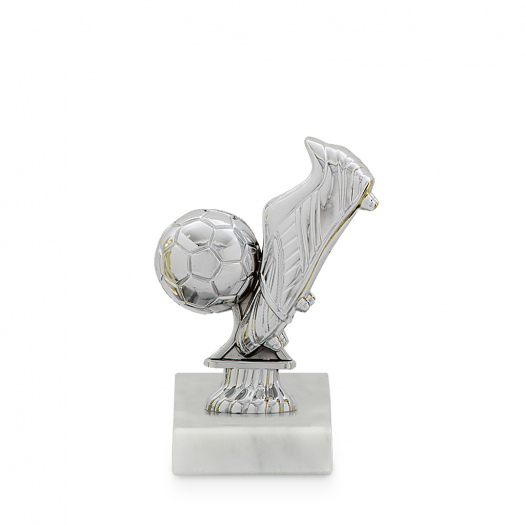 Figurka fotbal + míč, stříbro, 10cm, včetně podstavce