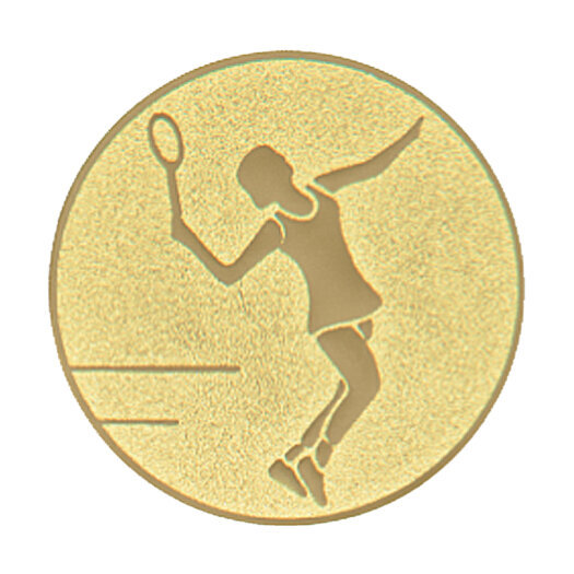 Emblém tenis - žena, pr. 25 mm, bronz